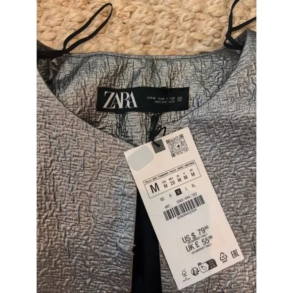 NWT Zara silver coated jacket, Med $80 A40 - Picture 5 of 8